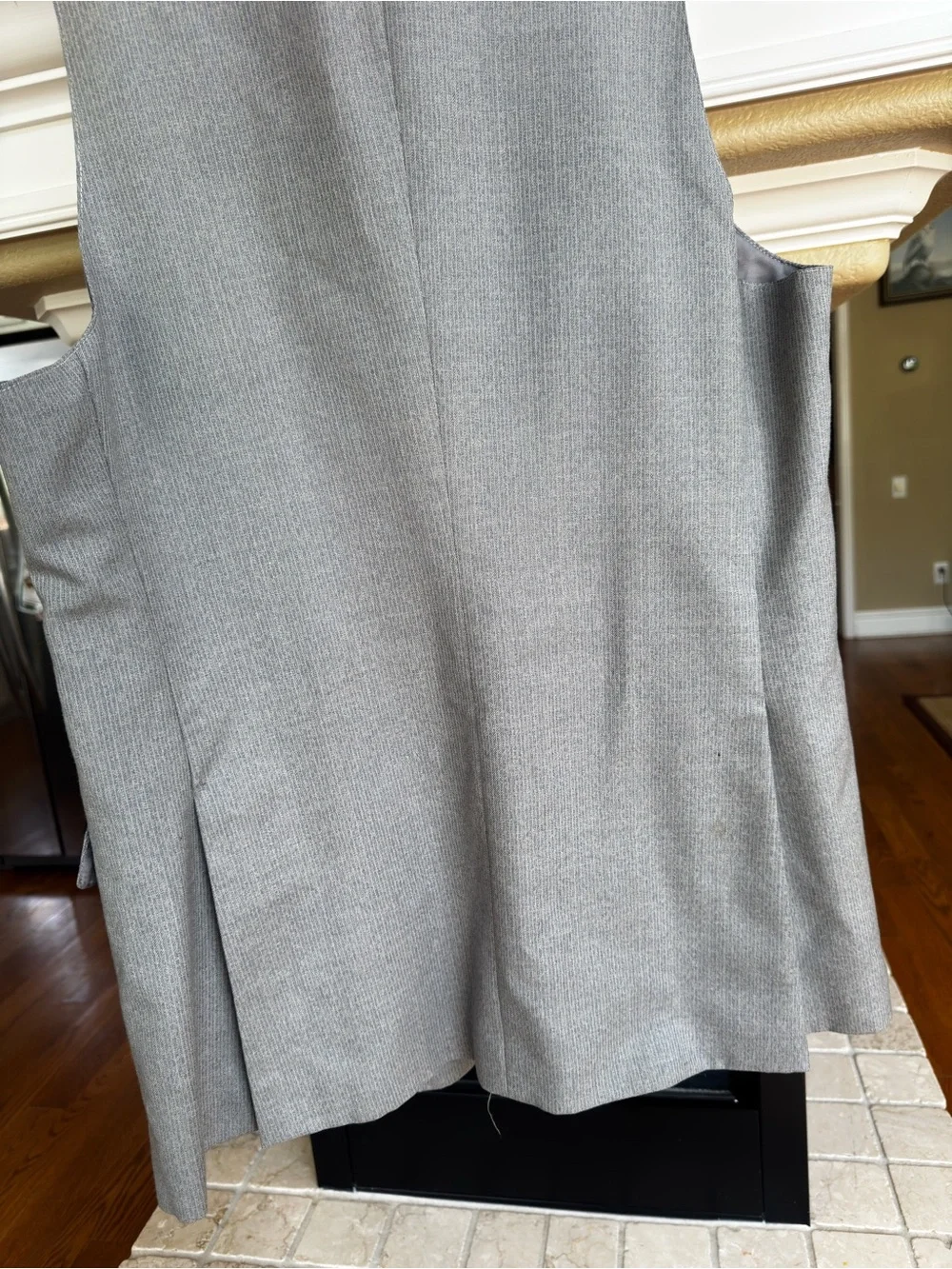 Vintage YSL Made in France Grey Wool Lace Trim Tailored Vest
